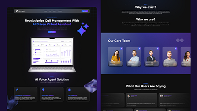 Vironect – AI Virtual Assistant Landing Page ai landing page lp ui ui design virtual assistant