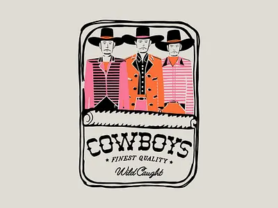 Can O' Cowboys arizona cowboy graphic design hand drawn illustration sardines southwest western