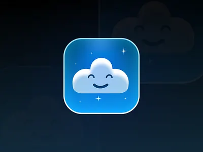 ☁️Cloudy Weather App icon✨ appicon cloudapp cutedesign dribbble icondesign illustration minimalui smileycloud uiux weatherapp