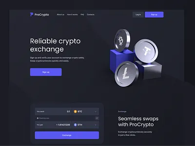 ProCrypto KYC 3d branding btc crypto design eth exchange kyc ltr platform pro swap ui ux