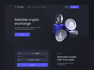 ProCrypto KYC 3d branding btc crypto design eth exchange kyc ltr platform pro swap ui ux