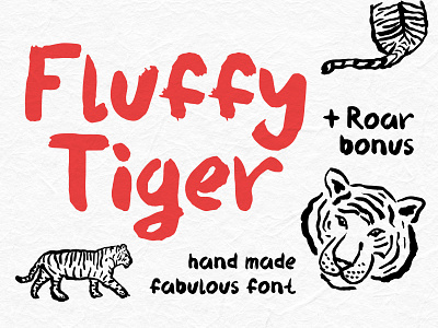 Fluffy Tiger brush font brush font cat design fat hamster fluffy font graphic design illustration ink font tiger typeface