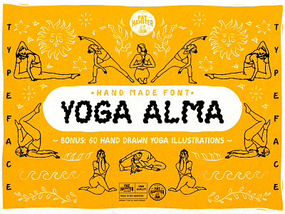 Yoga Alma playful font design fat hamster font illustration typeface yoga