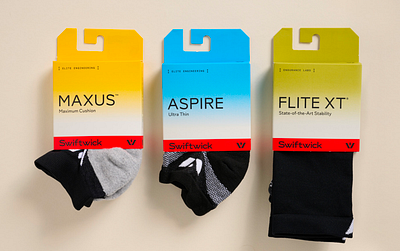 Swiftwick Rebrand Implementation apparel brand branding graphic design packaging product socks sport