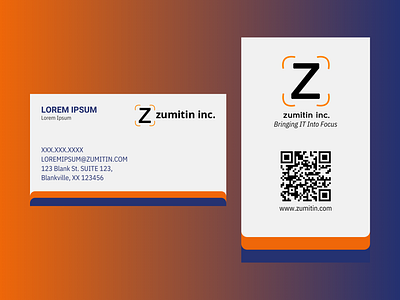 Business Card Design Vertical/Horizontal (ZUMITIN) adobe illustrator brand branding business card canva design figma graphic design logo marketing marketing materials print design