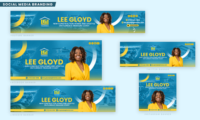 Complete social media branding makeover for Realtor. banner branding design designer graphic design linkedin banner real estate realtor social media branding youtube banner