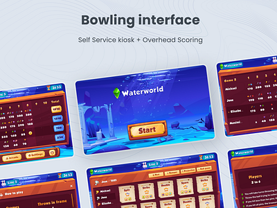 Bowling interface Self Service kiosk + Overhead Scoring bowling bowling interface game overhead scoring strike