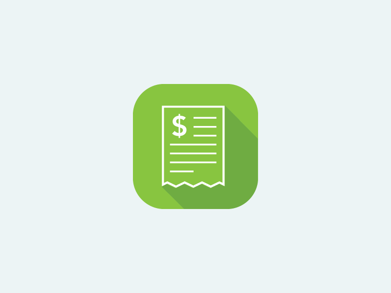 Trip Receipts Icon app flat grid icon money outline receipts shadow trip