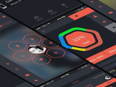 HEXUI Flat Design application dark design flat app hex iphone app ui user interface