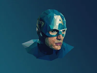 Captain America - Poly america captain captainamerica character cs6 flash hero marvel movie polygon superhero