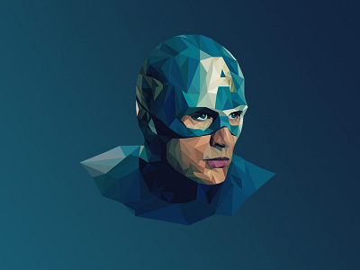 Captain America - Poly america captain captainamerica character cs6 flash hero marvel movie polygon superhero