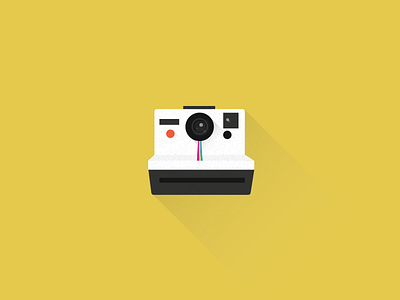 Polaroid camera design flat icon illustration polaroid toy