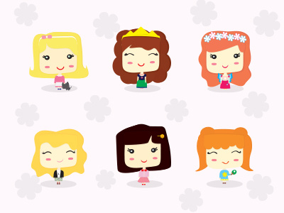 Cute Little Girls Set characters children cute little girls cute little girls set fairy flowers kid little girls princess toys vector girls vector little girls