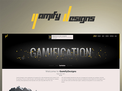 New portfolio site for GamifyDesigns animation particles portfolio website