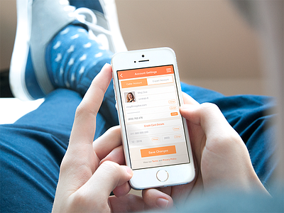 Edit Account - IOS7 account app credit card eddesk edit flat ios7 iphone orange toggle