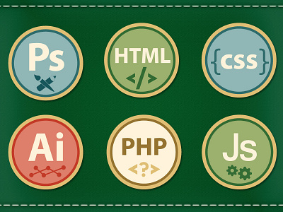 Merit Badges badges fabric icons illustration illustrator merit photoshop scout texture