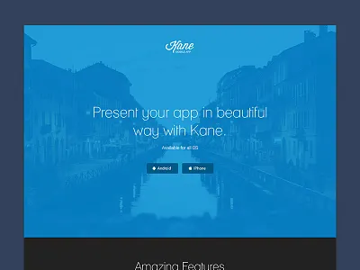 Kane - App Landing Page android app boostrap css html ios iphone landing page template themeforest
