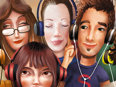 Coffee Cup Faces character coffee cup drawing illustration package photoshop wacom