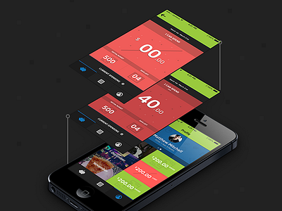 Budget Perspective app budget green iphone mobile money red ui ux