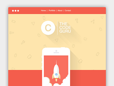 Guru Web code flat iphone longshadow web