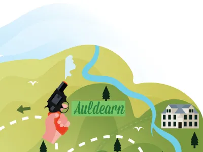 1..2..3.. england hike illustration map run start