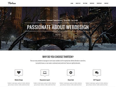 Thirteen creative portfolio responsive showcase site template themeforest themes web design