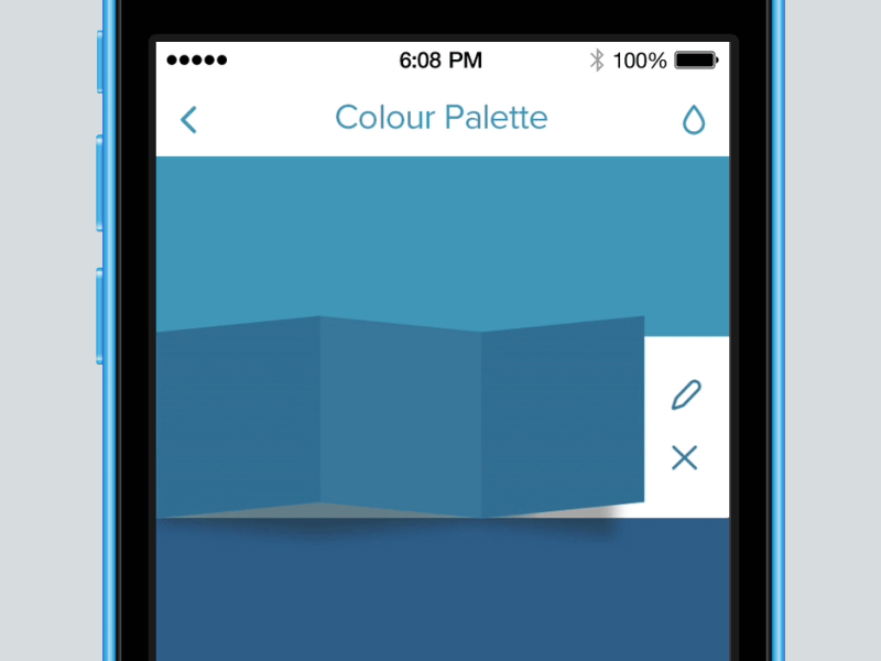 Folding Panels Animation 5c animation app blue folding ios 7 iphone motion palette psd ui ux