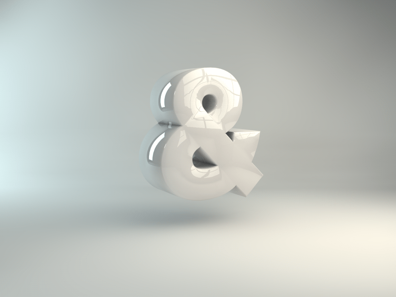 Bouncy Ampersand alex sheyn ampersand animation bounce cinema 4d clean gif white