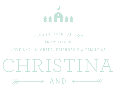 The Last arrow barn invitation moon trees typography wedding invitation