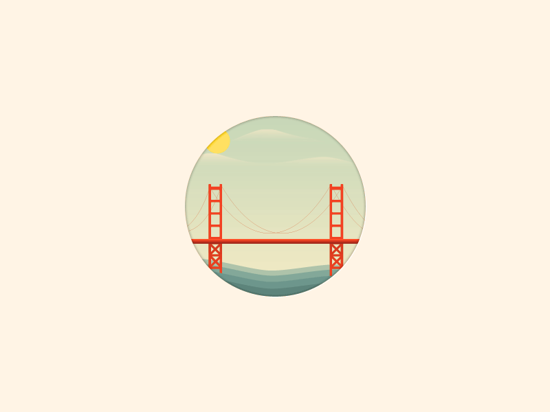 Golden Gate Bridge animated animation city clouds francisco gif illustration ocean san sf sky