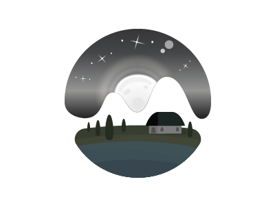 Night house light moon moonlight nature star tree