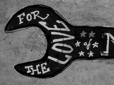 Love black drawn grunge hand lettering splatter text type white