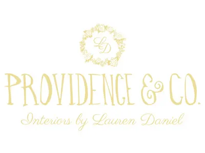 Providence & Co Logo flower gold hand drawn hand lettering logo