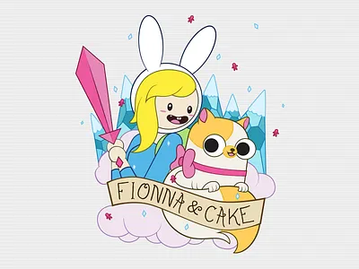Fionna & Cake Tattoo adventure time cake design fionna geometric illustration kawaii tattoo