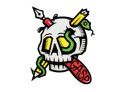 Last Gasp Logo - Final ink pen last gasp pencil publishing skull snake tongue