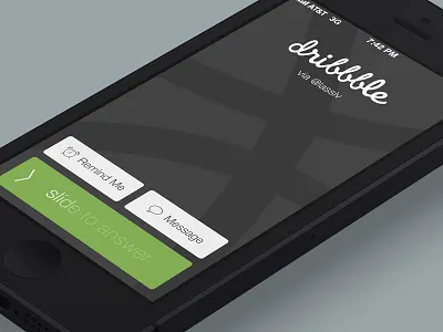 2 Dribbble Invitations answer button call calling dribbble invitation invite iphone screen