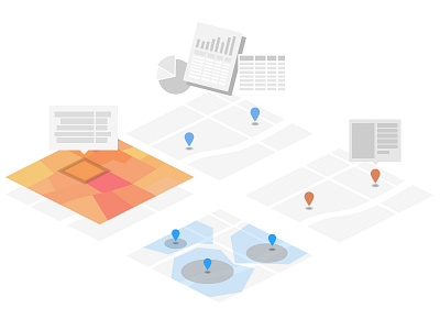 Map illustrations V2 reuploaded analysis heatmap map markers topography