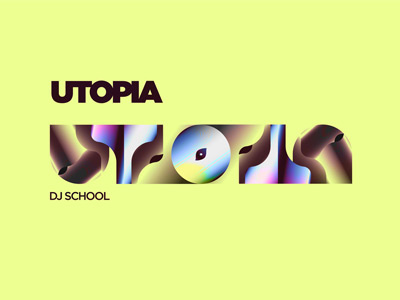 UTOPIA ambigram with color ambigram design dj electronic fresh logo music school utopia