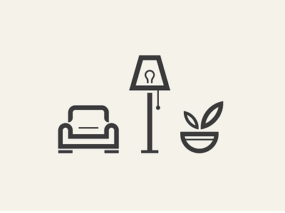 Furniture icons chair decor furniture icon icons interior lamp lighting pictogram plant sodafish