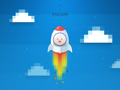 Escape escape pixel rocket sky