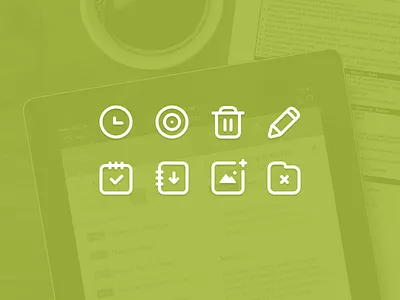 Icons (...again) audit clean folder icons minimal pencil photo simple stroke time trash