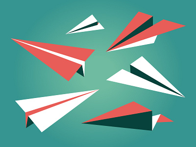 Poem in the city - Paper plane icon illustration minimal