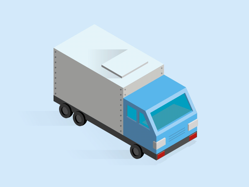 truck animate flat gif truck van