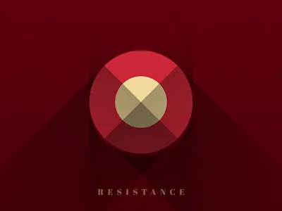 Icon Resistance brasil circle flat icon ilustration logo long shadow minimalist poster red resistance texture