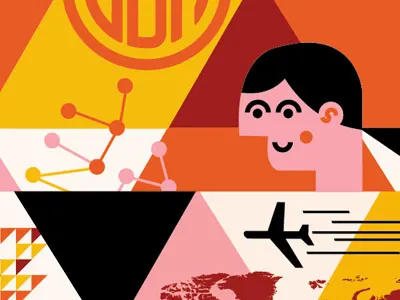 Brand exploration airplane branding girl plane shapes shipping travel triangles