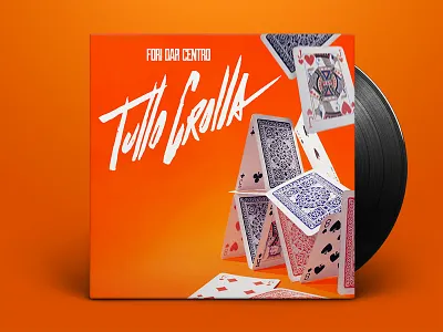 CD Single Cover "Tutto Crolla" cards cd collapse cover design graphic lettering photography typography vinyl