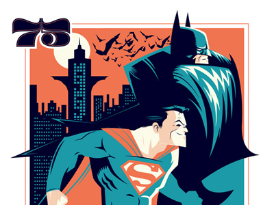 World's Finest 75 batman dc comics illustration superman vector