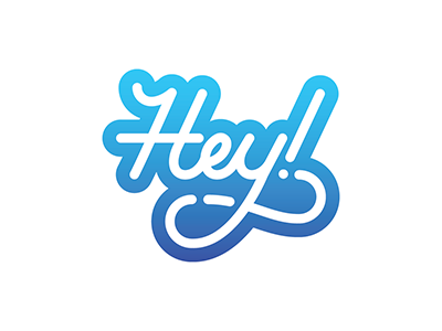 Hey! gradient hey lettering line type typography