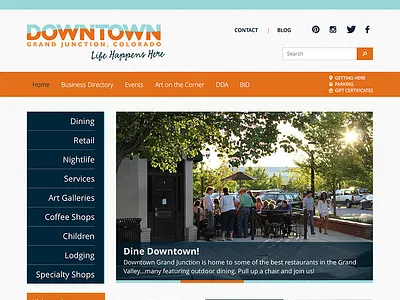 Downtown Grand Junction Website flat open responsive website