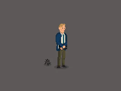 Rustin Cohle carcosa character pixel pixel art true detective